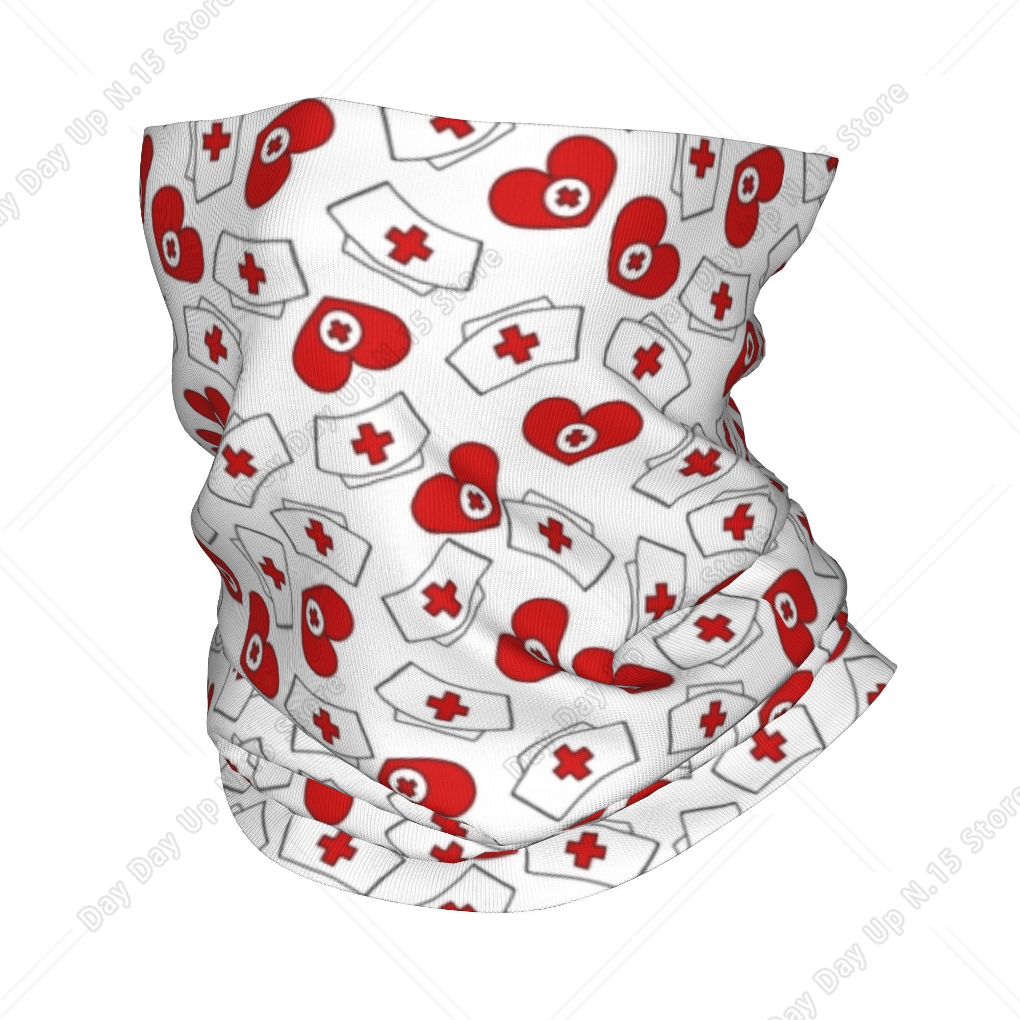 قبعة ممرضات بنقشة قلب، باندانا - مراجعة Neck Gaiter Face Cover وسعره